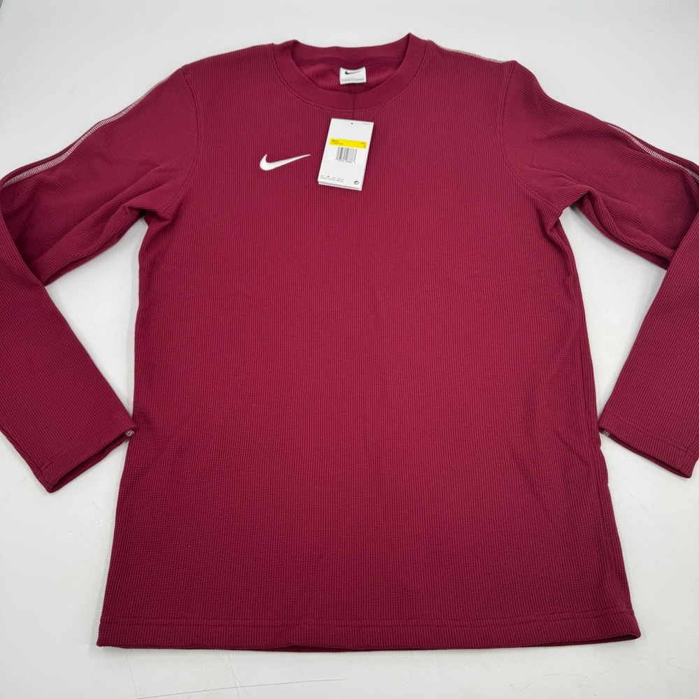 Nike Mens Football Soccer Long Sleeve Top Maroon Training Jersey Size Small